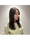 くびレイヤー小顔カットワンカールグレーベージュ