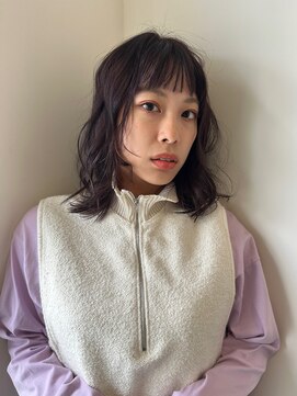 ラトリエ(L'Atelier) ミディアムパーマ/切りっぱなしボブ/ピンクカラー