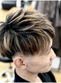 ローフェードカット、ハイライトブリーチ