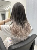 エアタッチグラデーション×ホワイトベージュ×レイヤーカット