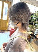ショートウルフ バレイヤージュ グレージュ20代30代40代50代60代