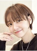 シースルーショート/マロンベージュ/似合わせカット/小顔カット