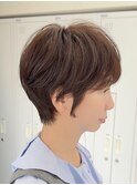 丸顔/ミニウルフ/チェリーブラウン/ショートボブ