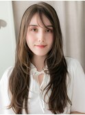 ミストバングフェイスフレーミング顔周りレイヤーロングX大宮
