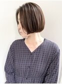 似合わせカット/ショートボブ/ボブヘア/ハイライトカラー/40代