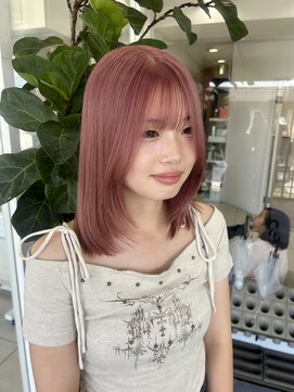 ハピネス 西大寺店(Happiness) ブリーチカラー ピンクカラー レイヤーカット