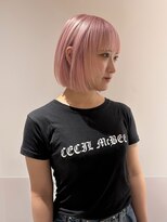 マイル 渋谷(mile)&nbsp;ペールピンク×顎ラインボブ