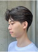 メンズ刈り上げセンターパートニュアンスパーマフェザーパーマ