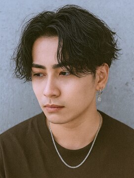 ルシードスタイルアンディアーモ(LUCIDO STYLE andiamo) チャコールグレーツイストスパイラルサーフセンターパート