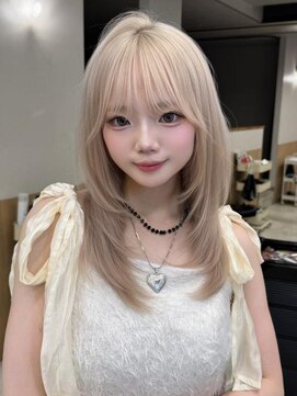 サンドレオ 新宿店(sand Leo) オリーブグレー/韓国風巻き/レイヤーカット/髪質改善/縮毛矯正