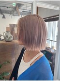 切りっぱなしレイヤー/抜け感カラー/ピンクベージュ