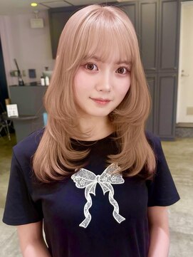 ノエ 心斎橋(Noe) ミルクティーベージュ デザイン レイヤー ダブルカラー 【LIRA】