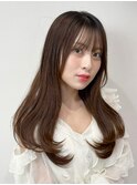 イメチェンピンクベージュアンブレラカラー前髪クールショート