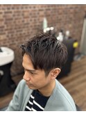 束感ショート×アッシュグレージュ