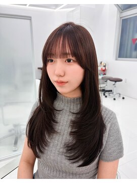 コア プラス 立川(COA PLUS) 透明感カラー髪質改善ダブルカラー韓国レイヤーカット前髪顔周り