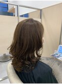 セミロング×ゆるっとコテ巻き風パーマ 20代 30代