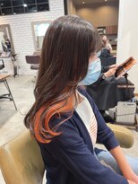 ディッシュ 五反田(dish)&nbsp;五反田美容室☆イヤリングカラー/インナーオレンジ/MIX巻き