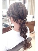 ヘアセット お呼ばれ ゆるめ編みおろしヘア