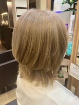 ヴァンクラウドフロムコウベ 恵庭店(VENT CLOUD from KOBE)&nbsp;透明感♪髪質改善カラー小顔艶感ミディミルクティーベージュ