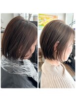 ハーツ(Heart's)&nbsp;白髪ぼかしハイライトビフォーアフター/似合わせショートボブ