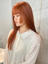 シティ(sity.)&nbsp;オレンジブラウン　ブリーチカラー　姫カット　ストレートヘア