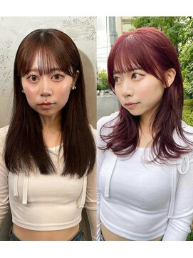 ノラ ヘアーサロン(NORA HAIR SALON) ナチュラル小顔前髪あり後れ毛サイドバング結べるボブくびれヘア