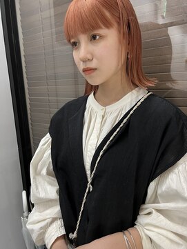 ヌープヘアーアイス(NUUP.hair ici) 20代30代大人可愛い艶感オレンジベージュケアブリーチ