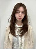 大人美人斜めバングくびれデジタルパーマ毛先丸みパーマレイヤー