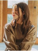 大人ウェーブミディアムボブ愛され色っぽボブ