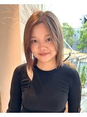 ブリーチヘーゼルベージュミルクティーカラーボブ