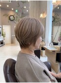 ショートボブ/ショートスタイル/白髪ぼかし/白髪活かし