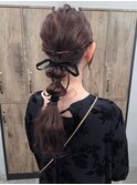 ローポニーヘアアレンジ/ヘアセット/ポニーテール/ヤンパモリ
