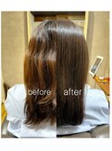 縮毛矯正Before→After｜艶ストレート