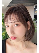 ヘアーズ ベリー 香椎店(hairs BERRY)&nbsp;BERRYシアーカラー抜け感前髪アッシュボブショートベージュ