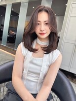 Moalana 名古屋 栄/髪質改善/縮毛矯正/レイヤー【モアラナ】&nbsp;くびれレイヤー/オリーブベージュ/顔周り/シースルー/名駅
