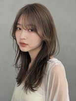 トリニティ(trinity) 髪質改善 カラー グレージュ レイヤーカッ トシースルーバング