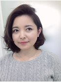 明るい白髪染めイチゴカラー＋ダメージレスのクリープパーマ