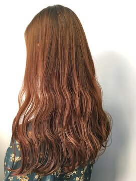 コピーヌ 高田馬場店(Copine) 揺れる毛先が魅力的☆オレンジブラウン×波ウェーブ×ロング☆