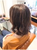 ウェーブパーマ　モノトーンカラー　セミウェットウェーブ