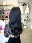 20代30代韓国風ブルーブラック大人可愛い透明感