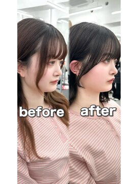 アマトウキョウ アユンチェ(AMA TOKYO×AYUNCHE) 前髪顔まわり韓国ヘアレイヤーカットサイドバンク2wayバンク韓国