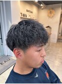 メンズ × ツイストパーマ