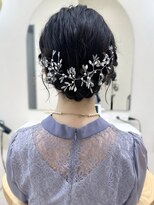 Say.ロングレイヤーブルーカラーヘアセットデジタルパーマ青山