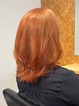 リシェア(re.share) オレンジベージュ/ダブルカラー/くびれボブ