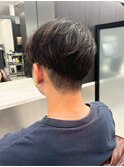 ナチュラル 刈り上げマッシュ 黒髪　