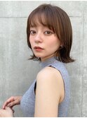 前髪 外ハネボブ 小顔 クラゲヘアー オリーブグレー"