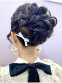 高めアップ/フワフワ/ヘアセット/可愛い