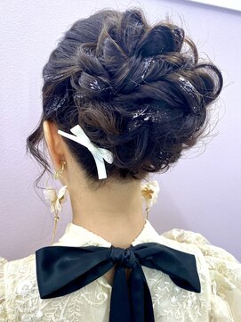 高めアップ/フワフワ/ヘアセット/可愛い