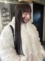 ランド(LAND)&nbsp;前髪あり　フェイスレイヤー　重めロング　アッシュブラウン