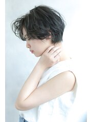 【Blanc/天王寺】ショートヘア＿デジタルパーマ＿グレージュボブ